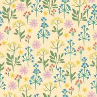 Seamless pattern with meadow flowers. Vector graphics.