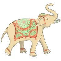 Indian elephant festival vector illustration. Isolated on white background.