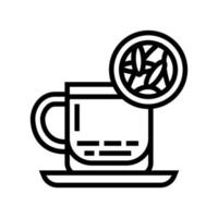 ilustración de vector de icono de línea de té negro