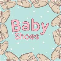 tarjeta de regalo zapatos para niños con la inscripción y el marco de botas para niños.