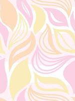 Vector cute pink seamless pattern with abstract wavy shapes and petals.