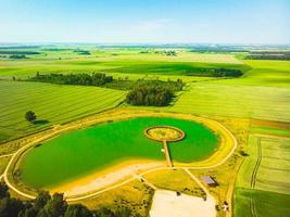 Rabbit island with lake landmark in Naisiai, Lithuania. photo