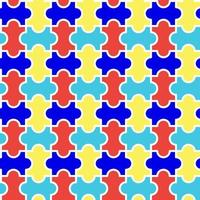 Puzzle seamless pattern autism symbol. Vector stock illustration.