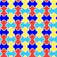 Puzzle seamless pattern autism symbol. Vector stock illustration.