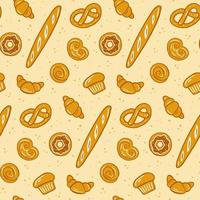 Baking hand drawing seamless pattern.Design for textiles, packaging.Vector stock illustration.