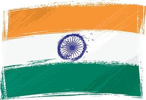 India national flag created in grunge style vector
