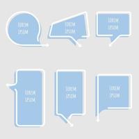 collection set of speech bubble balloon with arrow point, think, frame, border, speak, talk, template, text box banner frame, flat design vector illustration
