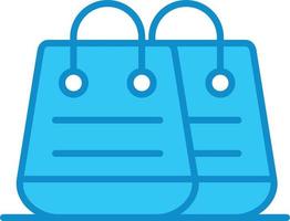 línea de bolsa de compras llena de azul vector