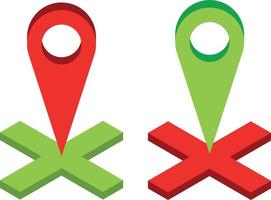 Vector GPS icon green and red