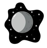 Moon with stars background vector