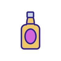 bottle of whiskey icon vector. Isolated contour symbol illustration vector
