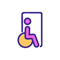 door wheelchair icon vector outline illustration