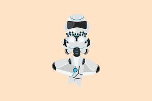 Business design drawing depressed robot despair suffer grief. Worker burnout syndrome. Future technology development. Artificial intelligence machine learning. Flat cartoon style vector illustration