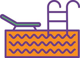 Swimming Pool Line Filled Two Color vector