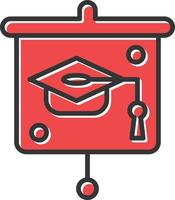 Graduation Presentation Filled Icon vector