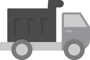 Dump Truck Flat Greyscale vector