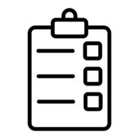 la lista de vectores de iconos de tareas. ilustración de símbolo de contorno aislado