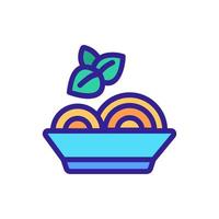 oregano seasoning in bowl with food icon vector outline illustration