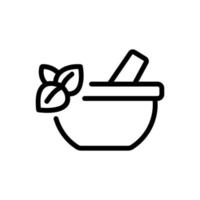 oregano spice mortar icon vector outline illustration