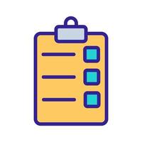 The list of tasks icon vector. Isolated contour symbol illustration vector