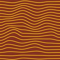 Minimalistic linear seamless pattern with yellow wavy distorted thin horizontal lines on a brown background. Vector abstract geometric background