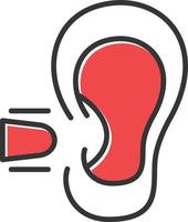 Ear Plug Filled Retro vector