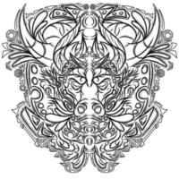 Bull head tattoo vector design