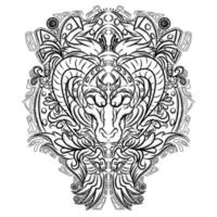 Goat head tattoo vector design