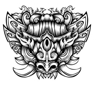 Devil's head tattoo tribal vector design