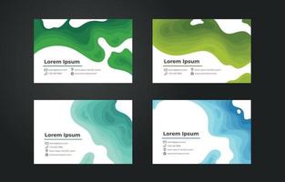 Monochrome Business Card Template with Wave Design vector