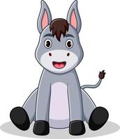 Cute baby donkey cartoon sitting vector