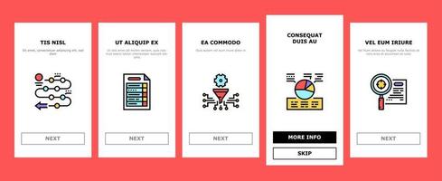 Planning Work Process Onboarding Icons Set Vector