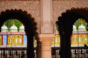 wall design of janakpur birth palace of sita mata in nepal photo