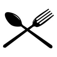 Spoon and fork icon vector