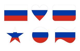 Russian flag, flag of Russia in six shapes vector