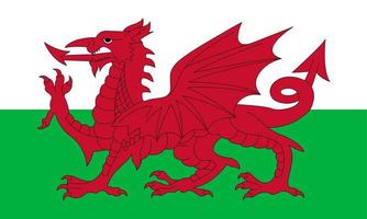 Wales flag, national flag of wales high quality vector