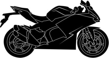 icono de motocicleta, ilustración de motocicleta vectorial negra vector