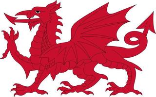 Welsh dragon logo, Wales dragon vector