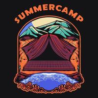 campamento de verano retro ilustración vectorial vector