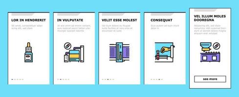 Medical Drugs Production Factory Onboarding Icons Set Vector