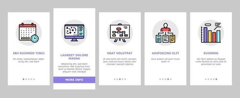 Planning Work Process Onboarding Icons Set Vector