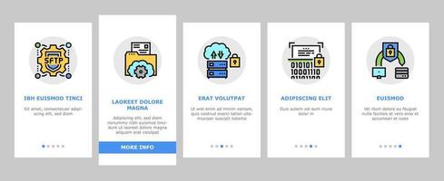 Ssh, Sftp File Transfer Protocol Onboarding Icons Set Vector