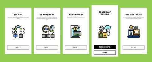 Ssh, Sftp File Transfer Protocol Onboarding Icons Set Vector