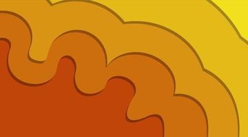Orange Color Palette Paper Cut Waves Background Design vector