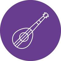 Mandolin Line Circle Multicolor vector