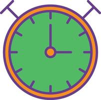 Clock Line Filled Two Color vector