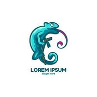 Cameleon Animal Character Logo vector