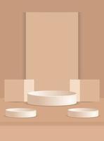 Minimalist 3d abstract podium with pastel color vector