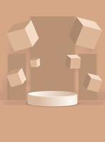 Minimalist 3d abstract podium with pastel color vector