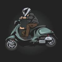 Vitage scooter vector